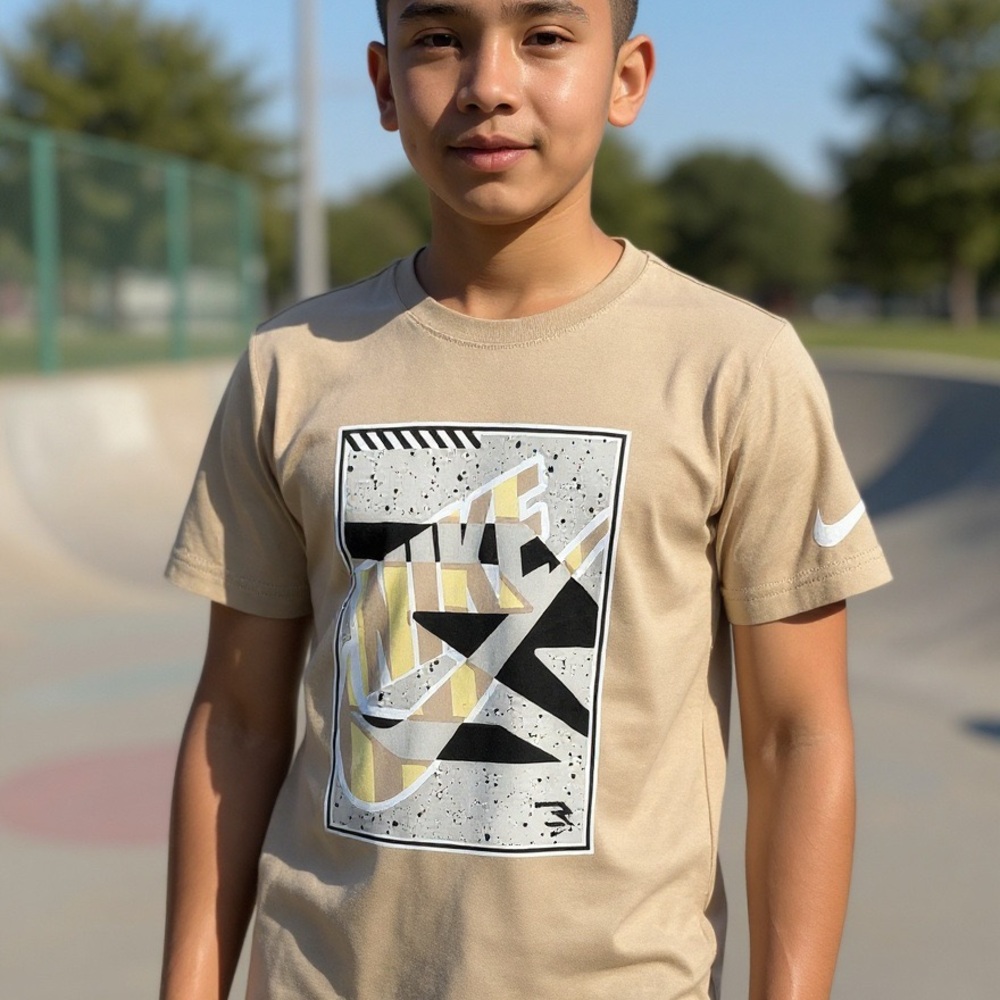 Nike Tan Graphic Kids T-Shirt